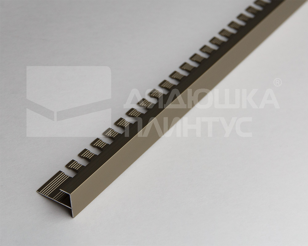 Алюминиевый F-образный профиль (гнущийся)  ПФ-10   бронза/матовый 2,7 м
