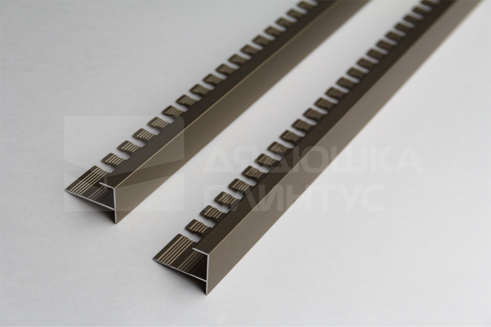 Алюминиевый F-образный профиль (гнущийся)  ПФ-10   бронза/матовый 2,7 м