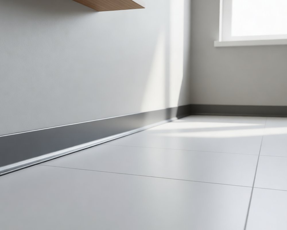 Алюминиевый плинтус AKBD40-SA 2,5м Муар антрацит